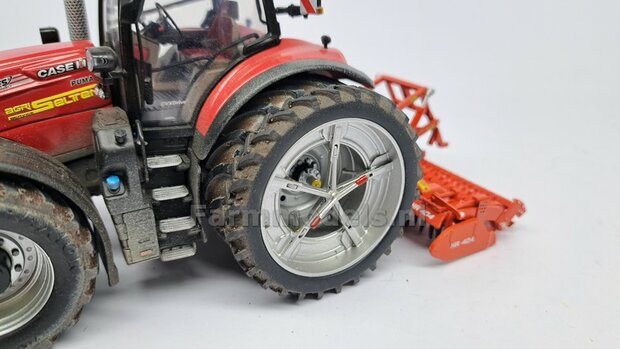 &Oslash; 65.9 x 29.2 mm: STEYR 6280 CVT UH: 2x Brede Banden + ALU. Velgen STEYR WIT Gespoten 1:32 Farmmodels Custom Line Series  