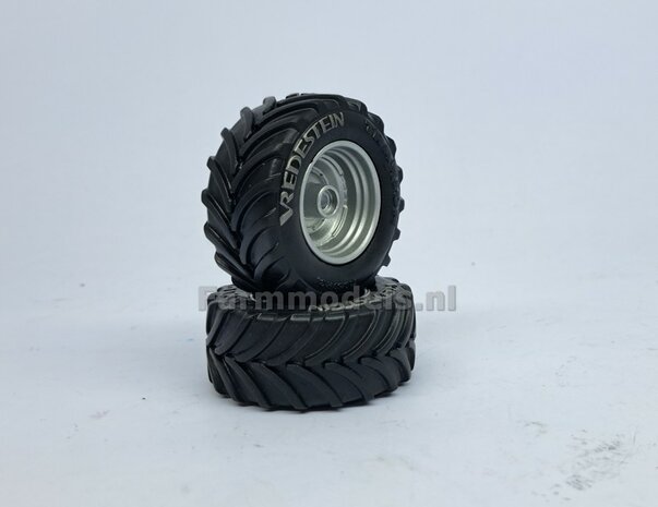 &Oslash; 52.3 x 24 mm: CASE OPTUM &amp; NH T7.315 BLUE POWER: 2x Vredestein Traxion banden Die Cast velgen ALUMINIUM METALIC Gespoten geleverd 1:32 