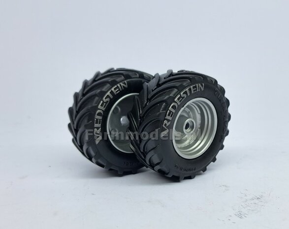 &Oslash; 52.3 x 24 mm: CASE OPTUM &amp; NH T7.315 BLUE POWER: 2x Vredestein Traxion banden Die Cast velgen ALUMINIUM METALIC Gespoten geleverd 1:32 