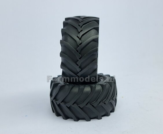 &Oslash; 61.7x 29.9 mm: Fendt 620 UH: 2x Brede banden + ALUMINIUM velgen BLANK geleverd 1:32 Farmmodels Custom Line Series 