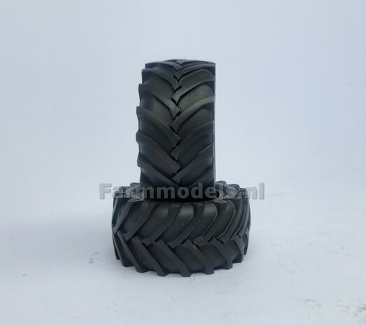 &Oslash; 61.7x 29.9 mm: Fendt 620 UH: 2x Brede banden + ALUMINIUM velgen ZWART GLANS Gespoten geleverd 1:32 Farmmodels Custom Line Series 