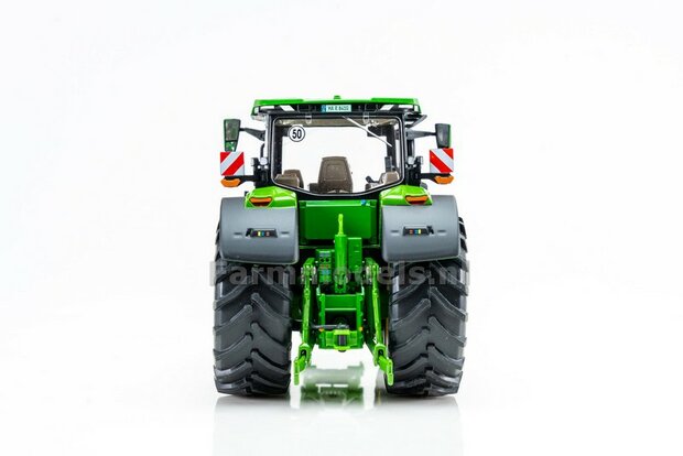 COMBI SET: 2x &Oslash; 52.7 mm + 2x &Oslash; 68.6 mm: JOHN DEERE 8r WIKING: 4x ORIGINELE BANDEN + AFDEK KAPPEN + WIELGEWICHTEN 1:32