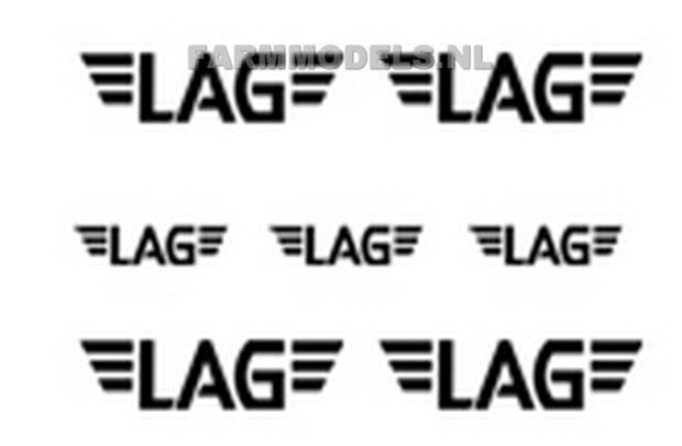 LAG-08430 LAG stickerset 7 stuks zwart op transparant