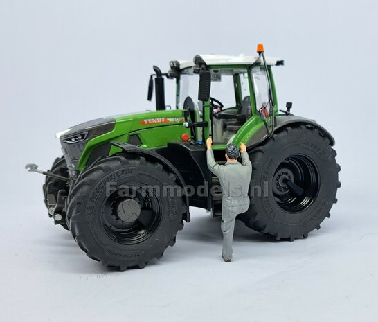 2x Afdekplaat &Oslash; 7.5 mm t.b.v. FENDT 942 Wiking ACHTERAS VELG Michelin Axiobib2 band &nbsp;Resin, FENDT 942 CHASSIS GRIJS Gespoten geleverd 1:32 Farmmodels Premium Line