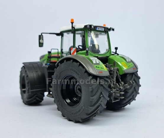 2x Afdekplaat &Oslash; 7.5 mm t.b.v. FENDT 942 Wiking ACHTERAS VELG Michelin Axiobib2 band &nbsp;Resin, FENDT 942 CHASSIS GRIJS Gespoten geleverd 1:32 Farmmodels Premium Line