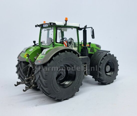 2x Afdekplaat &Oslash; 7.5 mm t.b.v. FENDT 942 Wiking ACHTERAS VELG Michelin Axiobib2 band &nbsp;Resin, FENDT 942 CHASSIS GRIJS Gespoten geleverd 1:32 Farmmodels Premium Line