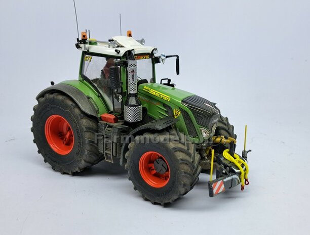 FENDT 939 DEMPER POT met BESCHERMKAP, perfect passend op de Fendt 939 Vario S4 van Wiking Resin, ZWART &amp; CHROOM Gespoten geschikt voor uitlaat &Oslash; 4,2 mm  1:32  