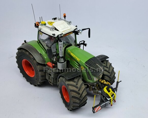 FENDT 939 DEMPER POT met BESCHERMKAP, perfect passend op de Fendt 939 Vario S4 van Wiking Resin, ZWART &amp; CHROOM Gespoten geschikt voor uitlaat &Oslash; 4,2 mm  1:32  
