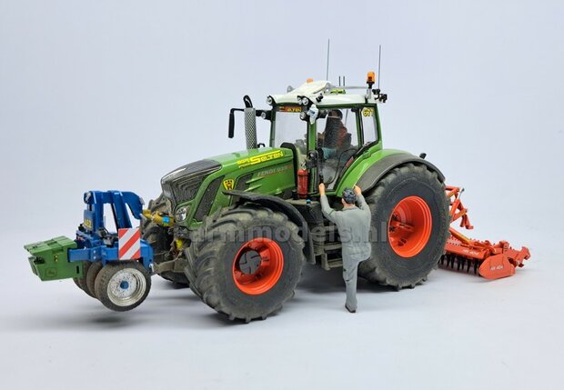 FENDT 939 DEMPER POT met BESCHERMKAP, perfect passend op de Fendt 939 Vario S4 van Wiking Resin, ZWART &amp; CHROOM Gespoten geschikt voor uitlaat &Oslash; 4,2 mm  1:32  