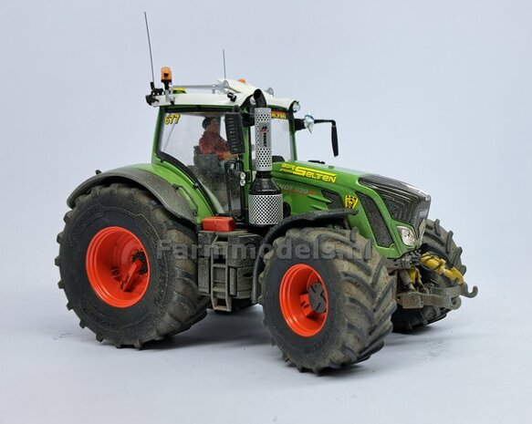 FENDT 939 DEMPER POT met BESCHERMKAP, perfect passend op de Fendt 939 Vario S4 van Wiking Resin, ZWART &amp; CHROOM Gespoten geschikt voor uitlaat &Oslash; 4,2 mm  1:32  