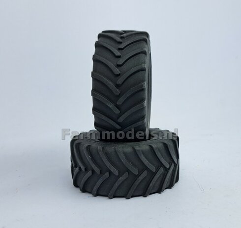 &Oslash; 70.6 x 30.4 mm: 2x Michelin Axiobib2 Banden ZONDER Velgen. Velggat band ong.: &Oslash; 36.6 mm   1:32    Farmmodels  Premium Line Series  