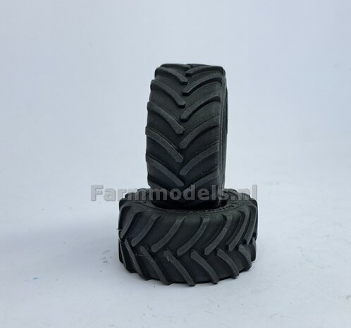 &Oslash; 56.7 x 26.1 mm: 2x Michelin Axiobib2 Banden ZONDER Velgen. Velggat band ong.: &Oslash; 30.8 mm   1:32    Farmmodels  Premium Line Series  