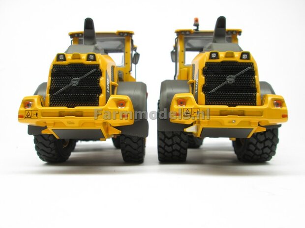 &Oslash; 47.3 mm: VOLVO L60H: 2x brede Shovel banden + ALUMINIUM velgen VOLVO GEEL Gespoten geleverd geschikt voor Volvo L60H serie agri Collectables 1:32  