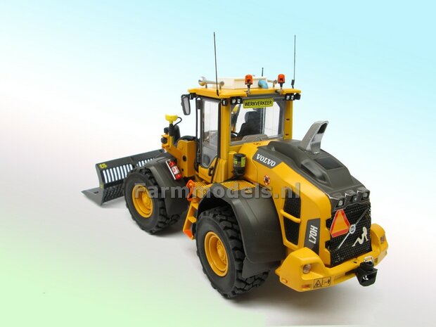 &Oslash; 47.3 mm: VOLVO L60H: 2x brede Shovel banden + ALUMINIUM velgen VOLVO GEEL Gespoten geleverd geschikt voor Volvo L60H serie agri Collectables 1:32  
