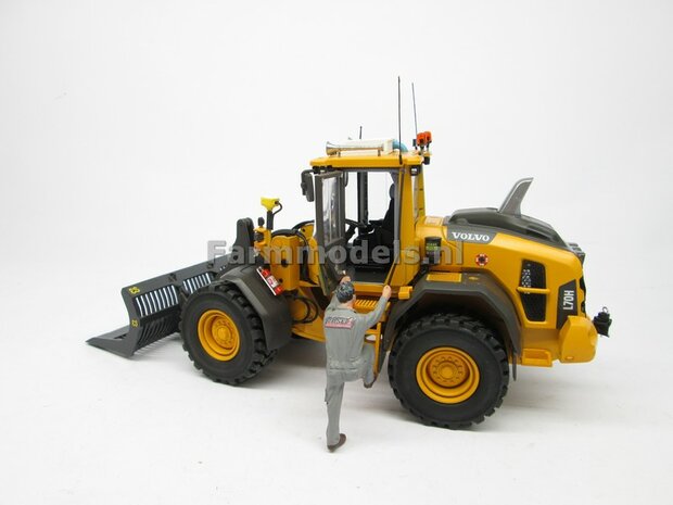 &Oslash; 47.3 mm: VOLVO L60H: 2x brede Shovel banden + ALUMINIUM velgen VOLVO GEEL Gespoten geleverd geschikt voor Volvo L60H serie agri Collectables 1:32  