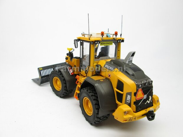 &Oslash; 47.3 mm: VOLVO L60H: 2x brede Shovel banden + ALUMINIUM velgen VOLVO GEEL Gespoten geleverd geschikt voor Volvo L60H serie agri Collectables 1:32  