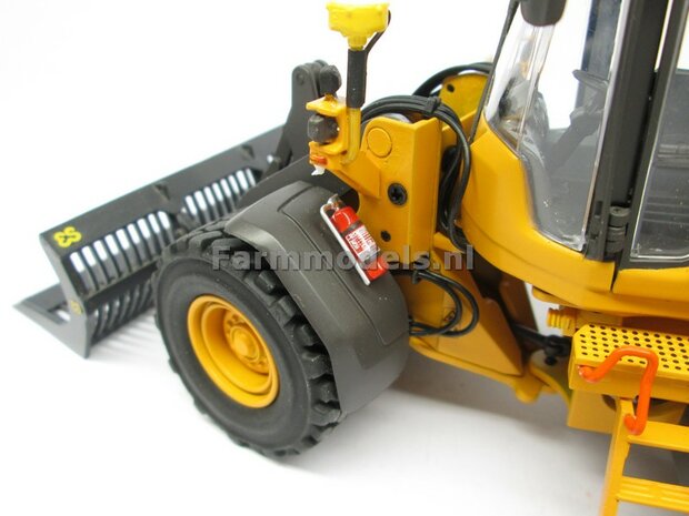 &Oslash; 47.3 mm: VOLVO L60H: 2x brede Shovel banden + ALUMINIUM velgen VOLVO GEEL Gespoten geleverd geschikt voor Volvo L60H serie agri Collectables 1:32  