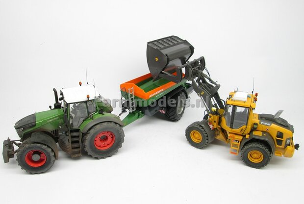 &Oslash; 47.3 mm: VOLVO L60H: 2x brede Shovel banden + ALUMINIUM velgen VOLVO GEEL Gespoten geleverd geschikt voor Volvo L60H serie agri Collectables 1:32  