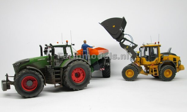 &Oslash; 47.3 mm: VOLVO L60H: 2x brede Shovel banden + ALUMINIUM velgen VOLVO GEEL Gespoten geleverd geschikt voor Volvo L60H serie agri Collectables 1:32  
