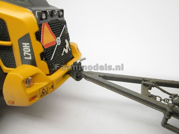 &Oslash; 47.3 mm: VOLVO L60H: 2x brede Shovel banden + ALUMINIUM velgen VOLVO GEEL Gespoten geleverd geschikt voor Volvo L60H serie agri Collectables 1:32  