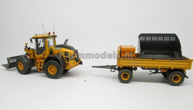 &Oslash; 47.3 mm: VOLVO L60H: 2x brede Shovel banden + ALUMINIUM velgen VOLVO GEEL Gespoten geleverd geschikt voor Volvo L60H serie agri Collectables 1:32  
