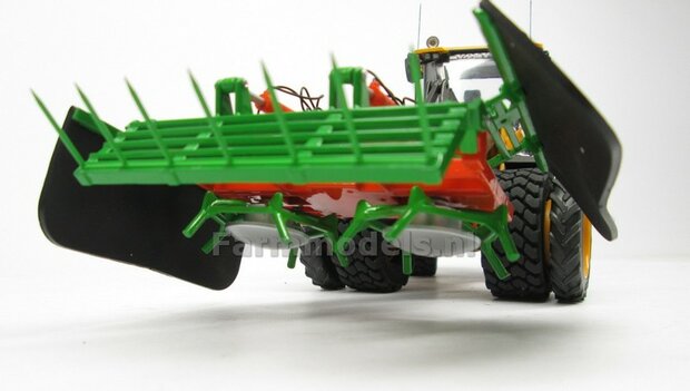 &Oslash; 47.3 mm: 2x Dubbellucht Shovel banden + ALUMINIUM velgen VOLVO GEEL Gespoten geleverd passend in de Aluminium Farmmodels Volvo L60H serie  1:32         