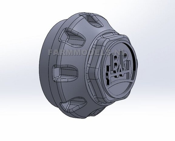 2x Alu. Grijs Eindkapjes BPW opdruk &Oslash; 9 mm (voor Joskin ROS en aluminium velgen) 1:32