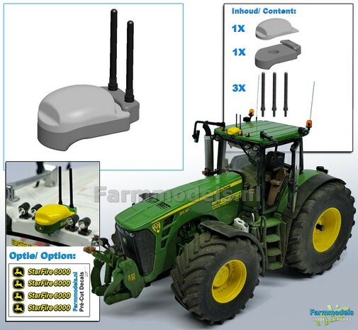 John Deere STARFIRE 6000 GPS ontvanger, RESIN, BLANK geleverd, incl. 2 antennes (+1reserve) 1:32 