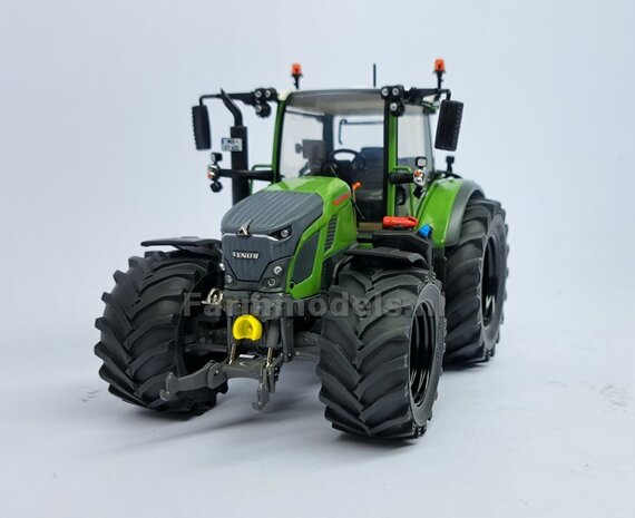&Oslash; 47.7 x 24.2 mm: Fendt 620 UH: 2x Brede Vooras banden + ALUMINIUM velgen ZWART GLANS Gespoten geleverd 1:32 Farmmodels Custom Line Series 