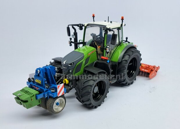 &Oslash; 47.7 x 24.2 mm: Fendt 620 UH: 2x Brede Vooras banden + ALUMINIUM velgen ZWART GLANS Gespoten geleverd 1:32 Farmmodels Custom Line Series 