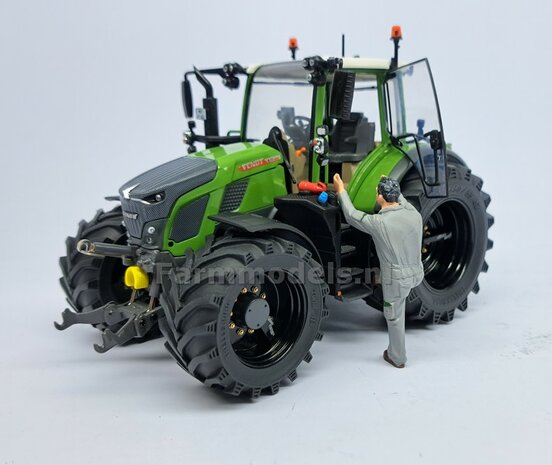 &Oslash; 47.7 x 24.2 mm: Fendt 620 UH: 2x Brede Vooras banden + ALUMINIUM velgen ZWART GLANS Gespoten geleverd 1:32 Farmmodels Custom Line Series 