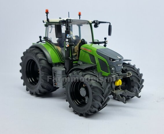 &Oslash; 47.7 x 24.2 mm: Fendt 620 UH: 2x Brede Vooras banden + ALUMINIUM velgen ZWART GLANS Gespoten geleverd 1:32 Farmmodels Custom Line Series 