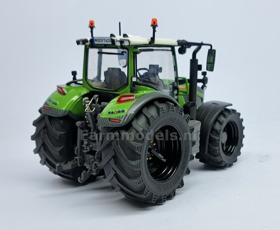 &Oslash; 47.7 x 24.2 mm: Fendt 620 UH: 2x Brede Vooras banden + ALUMINIUM velgen ZWART GLANS Gespoten geleverd 1:32 Farmmodels Custom Line Series 