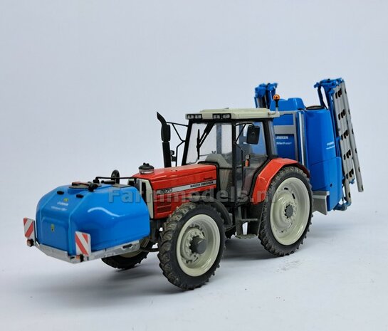 COMBI SET: 2x &Oslash; 46.5 mm + 2x &Oslash; 59 mm: CULTUURWIELEN SET MASSEY FERGUSON LICHT GRIJS Gespoten geleverd   Voor- + achteras   1:32