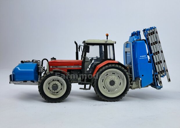 COMBI SET: 2x &Oslash; 46.5 mm + 2x &Oslash; 59 mm: CULTUURWIELEN SET MASSEY FERGUSON LICHT GRIJS Gespoten geleverd   Voor- + achteras   1:32