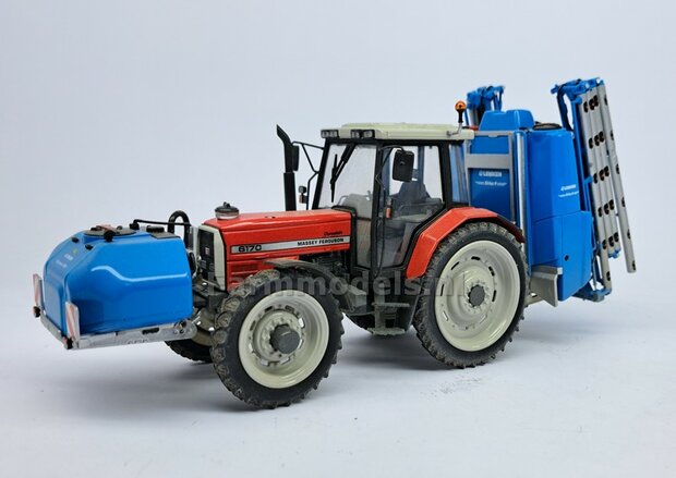 COMBI SET: 2x &Oslash; 46.5 mm + 2x &Oslash; 59 mm: CULTUURWIELEN SET MASSEY FERGUSON LICHT GRIJS Gespoten geleverd   Voor- + achteras   1:32