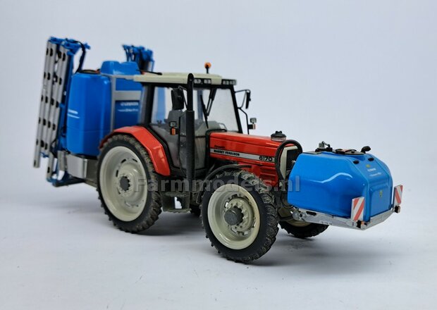 COMBI SET: 2x &Oslash; 46.5 mm + 2x &Oslash; 59 mm: CULTUURWIELEN SET MASSEY FERGUSON LICHT GRIJS Gespoten geleverd   Voor- + achteras   1:32