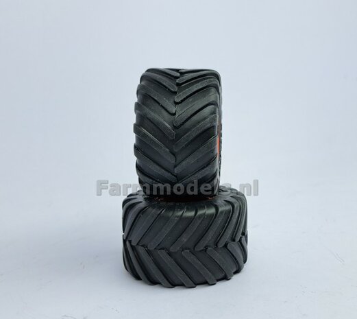 &Oslash; 53.5 x 32 mm: Fendt 824/ 926 Gen I WT: 2x Michelin Mega XBIB banden + ALU. velgen FENDT ROOD Gespoten geleverd o.a. geschikt voor de Fendt 824/ 926 Gen I Weise Toys 1:32        