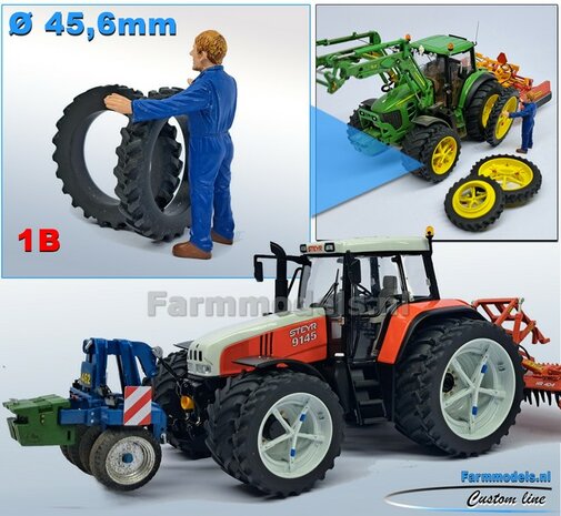 &Oslash; 45.6 x 7.5 mm: 2x CULTUUR BANDEN ZONDER VELGEN 1:32  