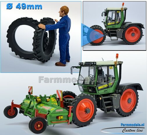 &Oslash; 49x 7.5 mm: 2x CULTUUR BANDEN ZONDER VELGEN 1:32  