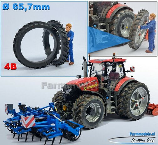 &Oslash; 65.7 mm x 9.2 mm:  2x CULTUUR BANDEN ZONDER VELGEN 1:32  