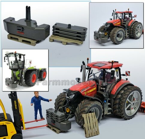 Frontgewicht met 3 losse gewichtplaten, origineel item Claas Xerion 4000 Weise Toys  1:32