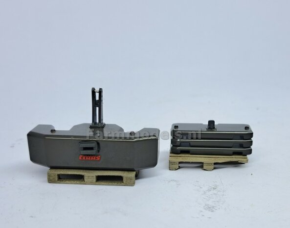 Frontgewicht met 3 losse gewichtplaten, origineel item Claas Xerion 4000 Weise Toys  1:32