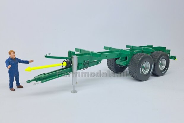 KOMPLEET (Tebbe) Tandemasser CHASSIS met 1x stuuras, dissel, aftakas, verlichtting etc, perfect als basis voor je zelfbouw chassis 1:32                  