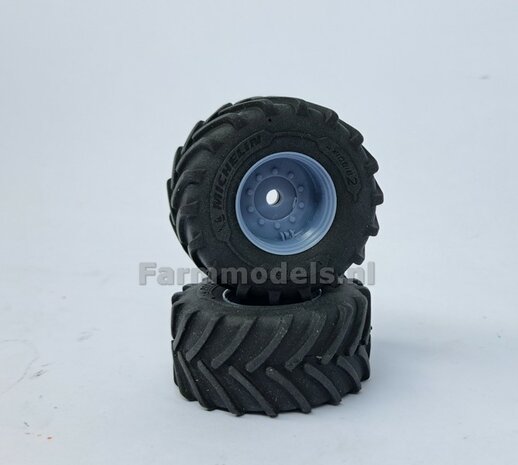 &Oslash; 54.8 x 26.1 mm: FENDT 939 Facelift Wiking: 2x Michelin Axiobib2 Banden + RESIN Velgen BLANK geleverd 1:32    Farmmodels Premium Line Series  BEGIN JUNI LEVERBAAR