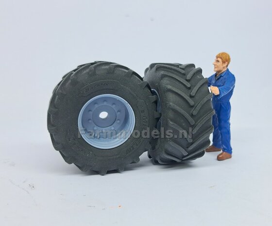 &Oslash; 54.8 x 26.1 mm: FENDT 939 Facelift Wiking: 2x Michelin Axiobib2 Banden + RESIN Velgen BLANK geleverd 1:32    Farmmodels Premium Line Series  BEGIN JUNI LEVERBAAR
