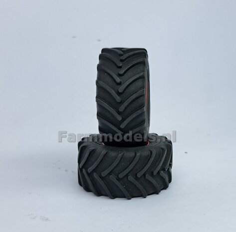 &Oslash; 54.8 x 26.1 mm: FENDT 939 Facelift Wiking: 2x Michelin Axiobib2 Banden + Resin Velgen FENDT ROOD Gespoten geleverd 1:32   