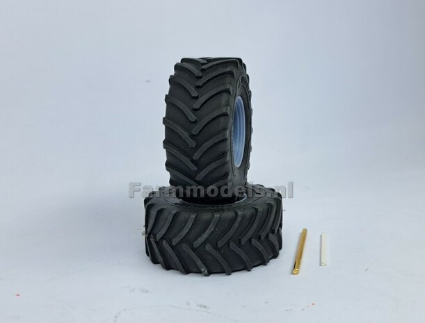 &Oslash; 70.3 x 30.4 mm: FENDT 939 Facelift Wiking: 2x Michelin Axiobib2 Banden + RESIN Velgen BLANK geleverd + MESSING AS en POLY-STRIP 1:32   BEGIN JUNI LEVERBAAR