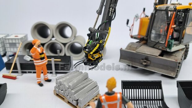 BOUWKIT: Engcon EC219 Draaikantelstuk met gripper S60 Koppeling naar S60 koppeling. Materiaal: RESIN BLANK geleverd 1:32 