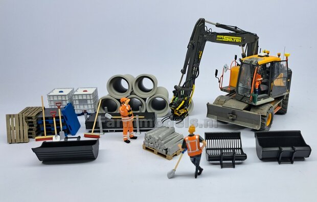BOUWKIT: Engcon EC219 Draaikantelstuk met gripper S60 Koppeling naar S60 koppeling. Materiaal: RESIN BLANK geleverd 1:32 